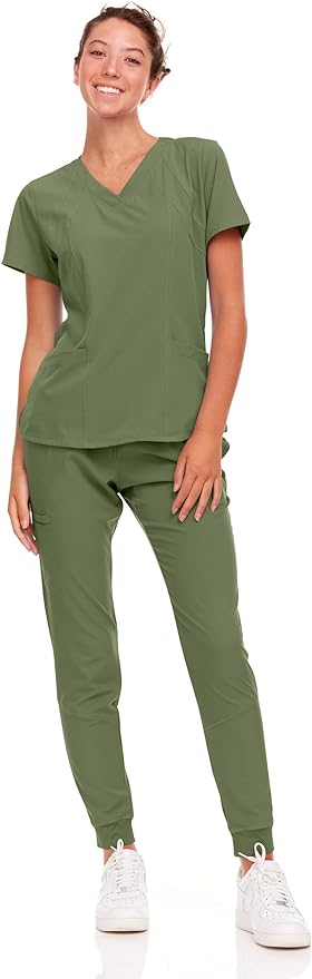 Natural Uniforms Womens Cool Stretch Jogger Scrub Set
